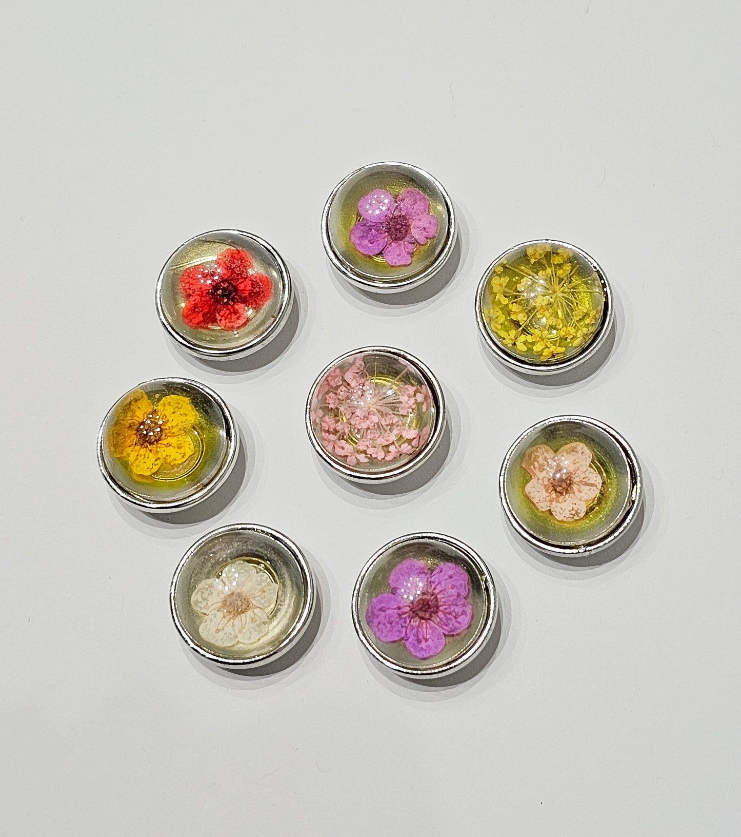 Real flowers in resin.