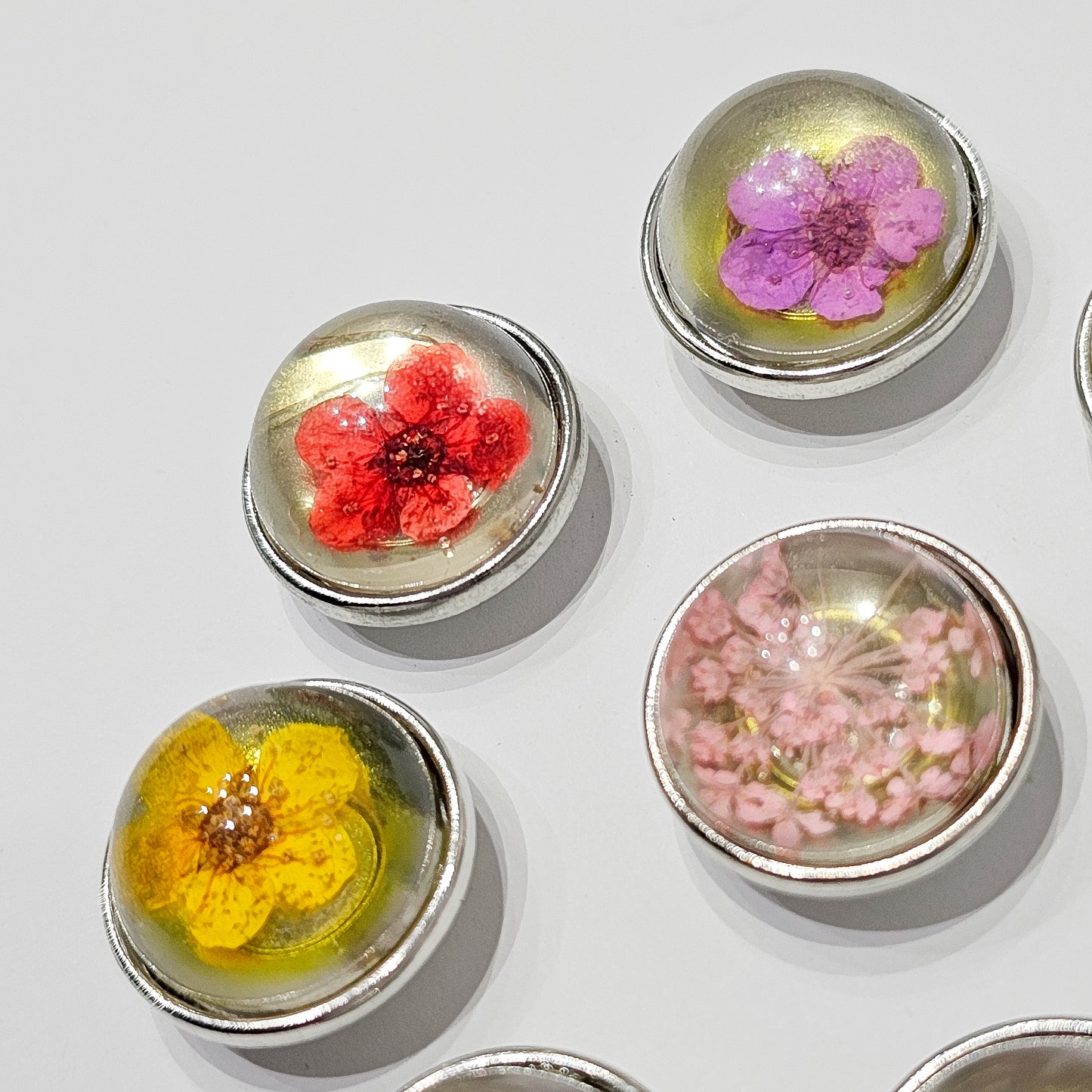 Real flowers in resin.