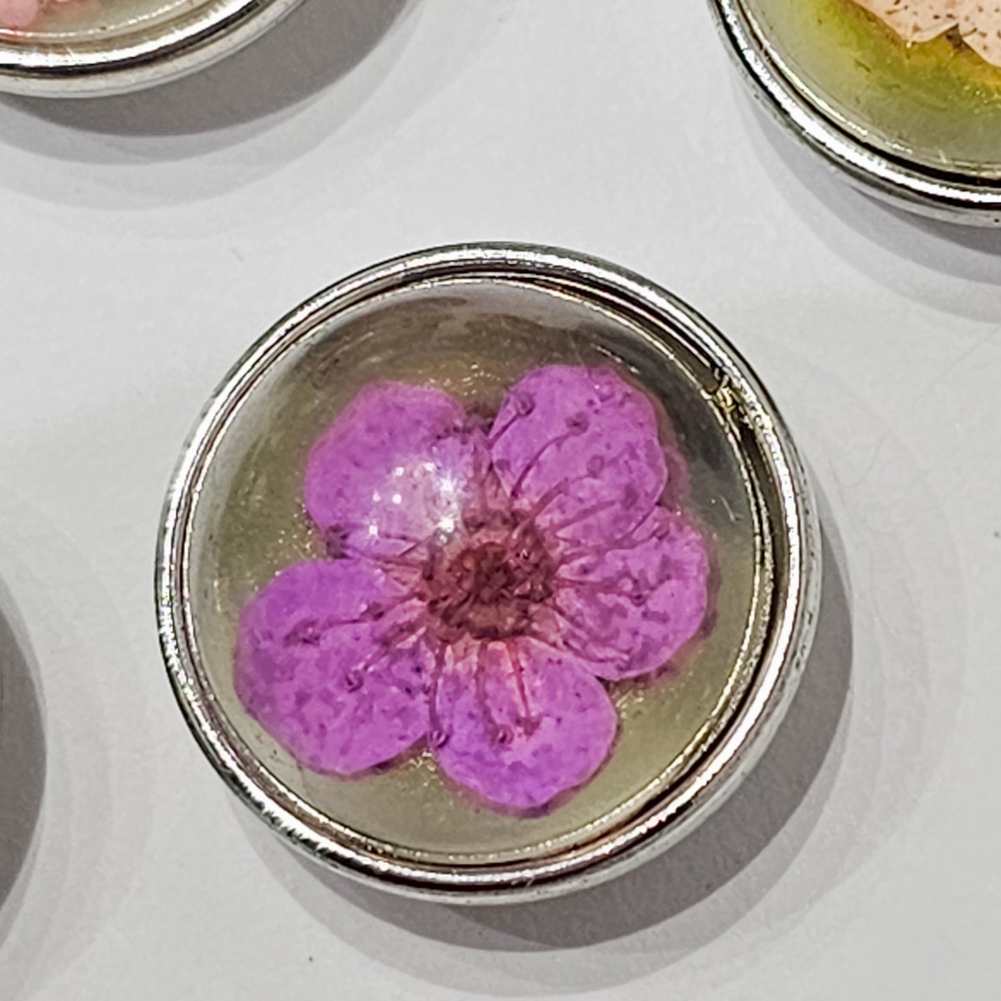 Real flowers in resin.