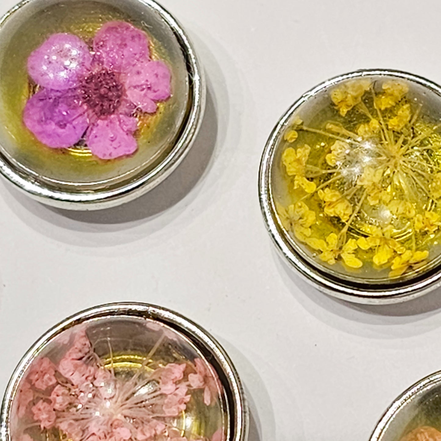 Real flowers in resin.