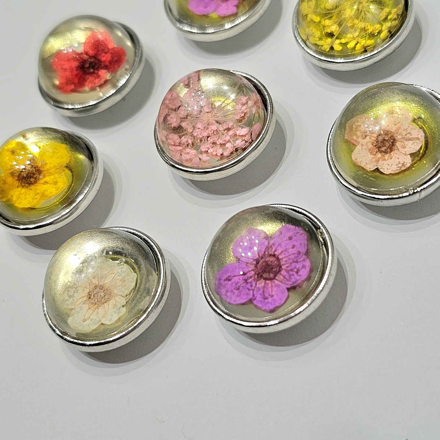 Real flowers in resin.